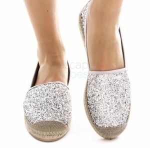 Vidorreta glitter gold silver espadrille size 39 made in Spain US 9